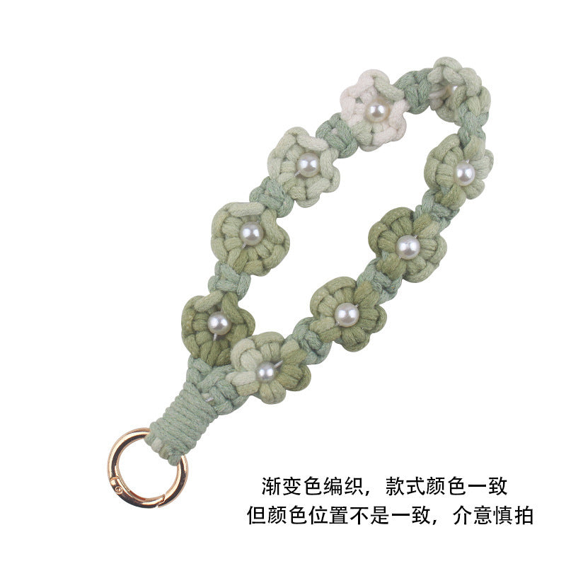 Wholesale pure hand-woven gradient daisy key chain